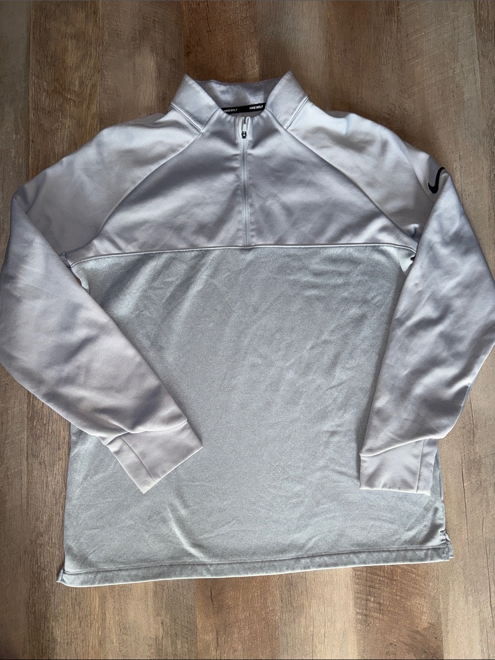 Nike Men’s Light Gray Quarter-Zip Performance Pullover Large